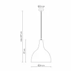 Lampa wisząca z antracytowej kamionki i białej emalii wnętrza - Edmondo Viadurini