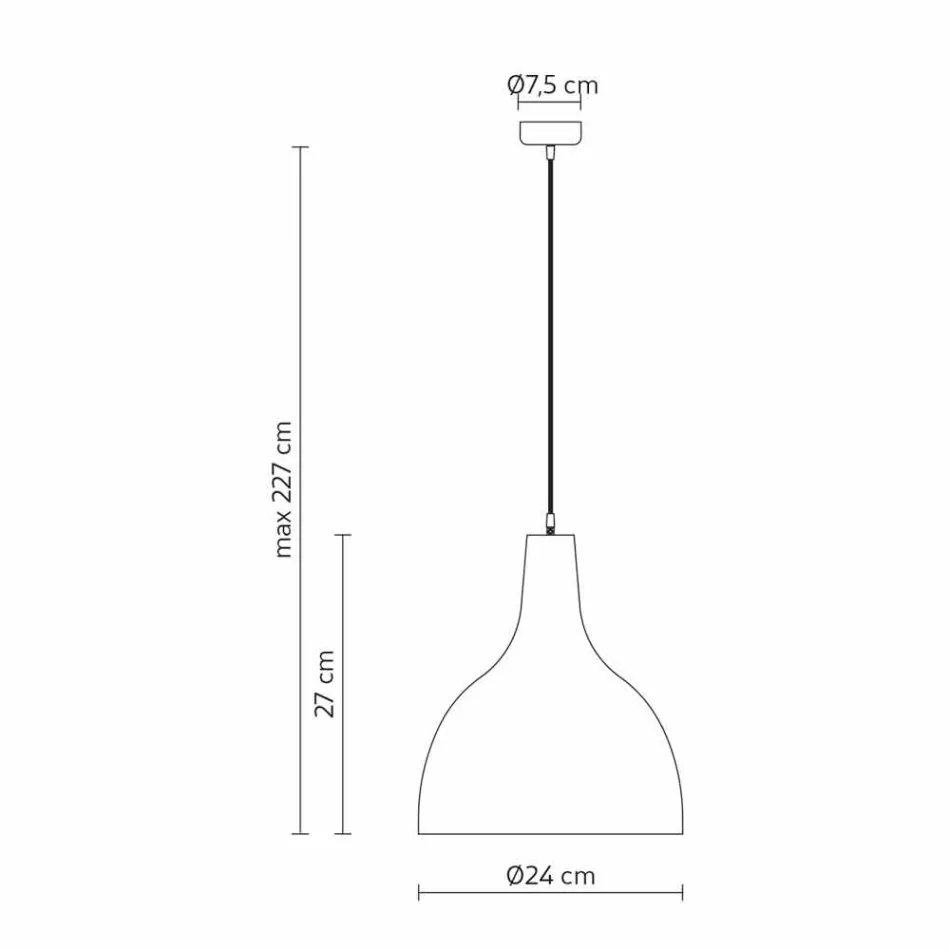 Lampa wisząca z antracytowej kamionki i białej emalii wnętrza - Edmondo Viadurini