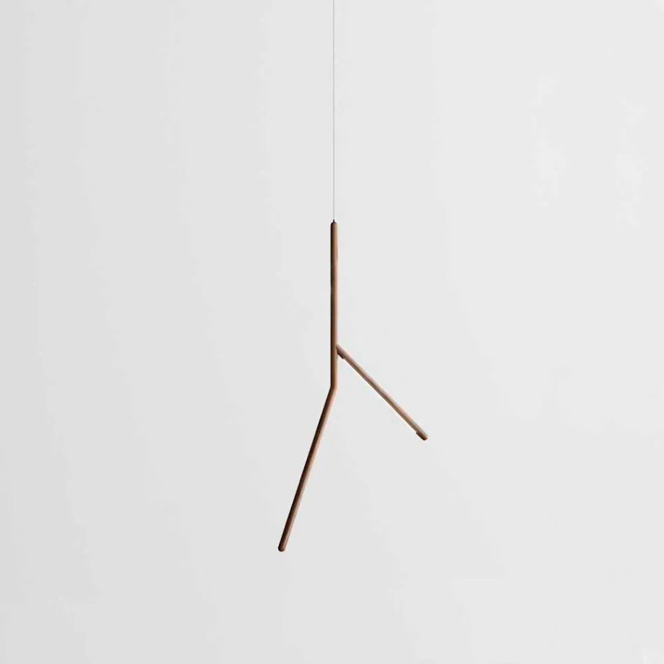 Lampa wisząca z litego drewna w różnych wykończeniach Made in Italy - Orlov Viadurini