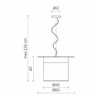 Lampa wisząca z białego płótna w kształcie cylindra, wyprodukowana we Włoszech - Magic Viadurini