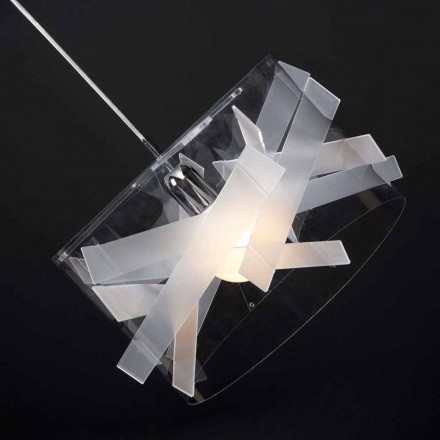 Lampa wisząca z nowoczesnego metakrylanu, średnica 40 cm, Nicla Viadurini