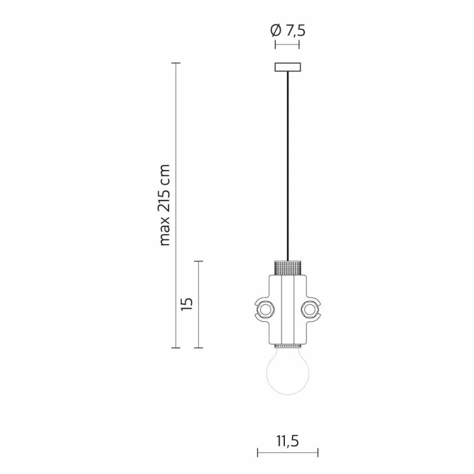 Lampa wisząca w kolorze białym, antracytowym lub złotym metalowym 2 rozmiary - Meccasmo Viadurini