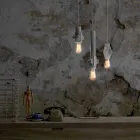 Lampa wisząca w kolorze białym, antracytowym lub złotym metalowym 2 rozmiary - Meccasmo Viadurini