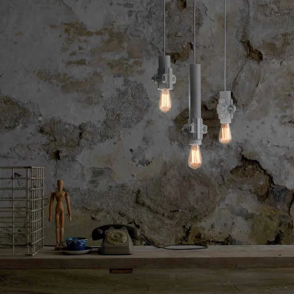 Lampa wisząca w kolorze białym, antracytowym lub złotym metalowym 2 rozmiary - Meccasmo Viadurini