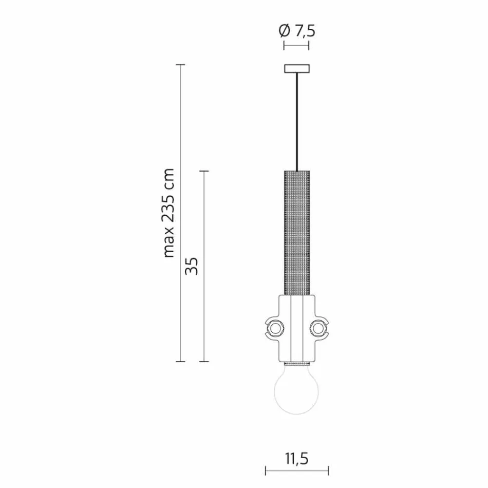 Lampa wisząca w kolorze białym, antracytowym lub złotym metalowym 2 rozmiary - Meccasmo Viadurini