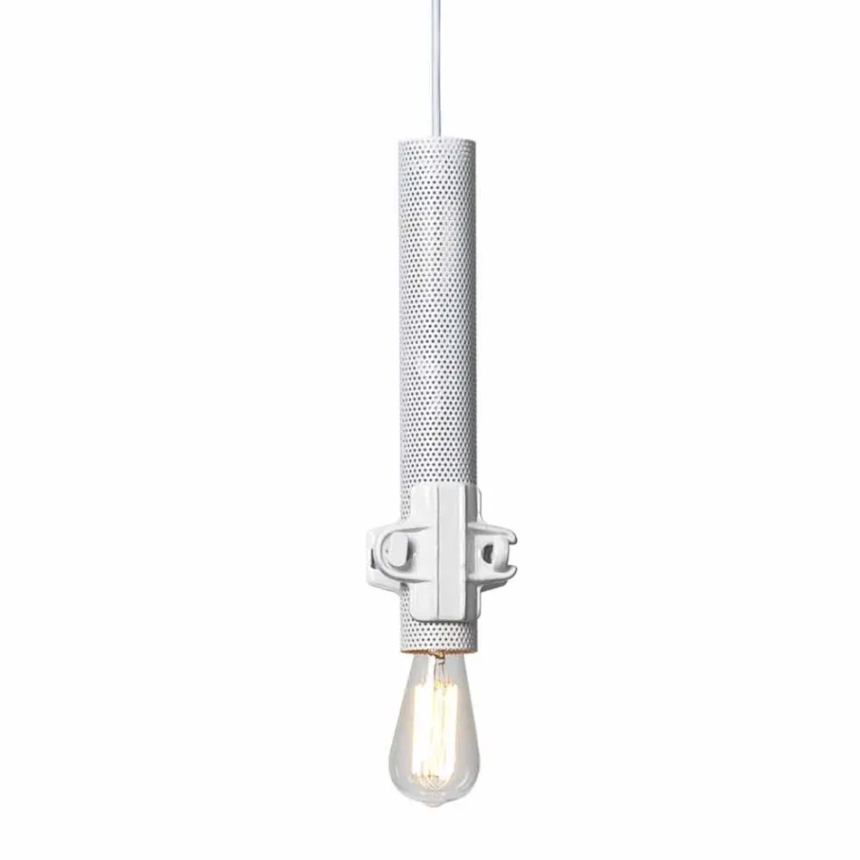 Lampa wisząca w kolorze białym, antracytowym lub złotym metalowym 2 rozmiary - Meccasmo Viadurini