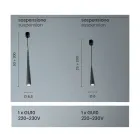 Lampa wisząca w kolorze białym, czarnym lub złotym metalu 2 rozmiary - Girotondo Viadurini