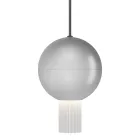 Lampa wisząca Oris z metalu z cylindrami szklanymi Canneté Viadurini