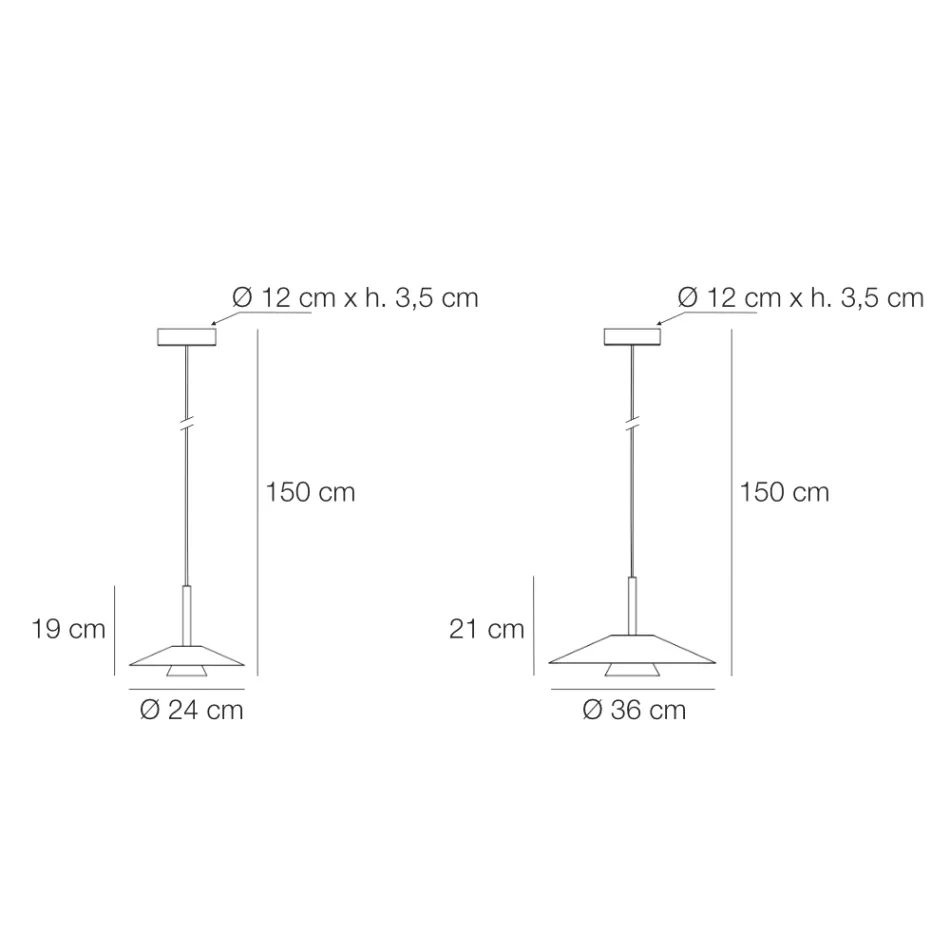 Lampa wisząca Mira Metal w różnych wykończeniach Viadurini