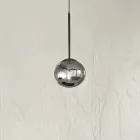 Lampa wisząca z malowanego metalu i dmuchanego szkła - Ailanto Viadurini