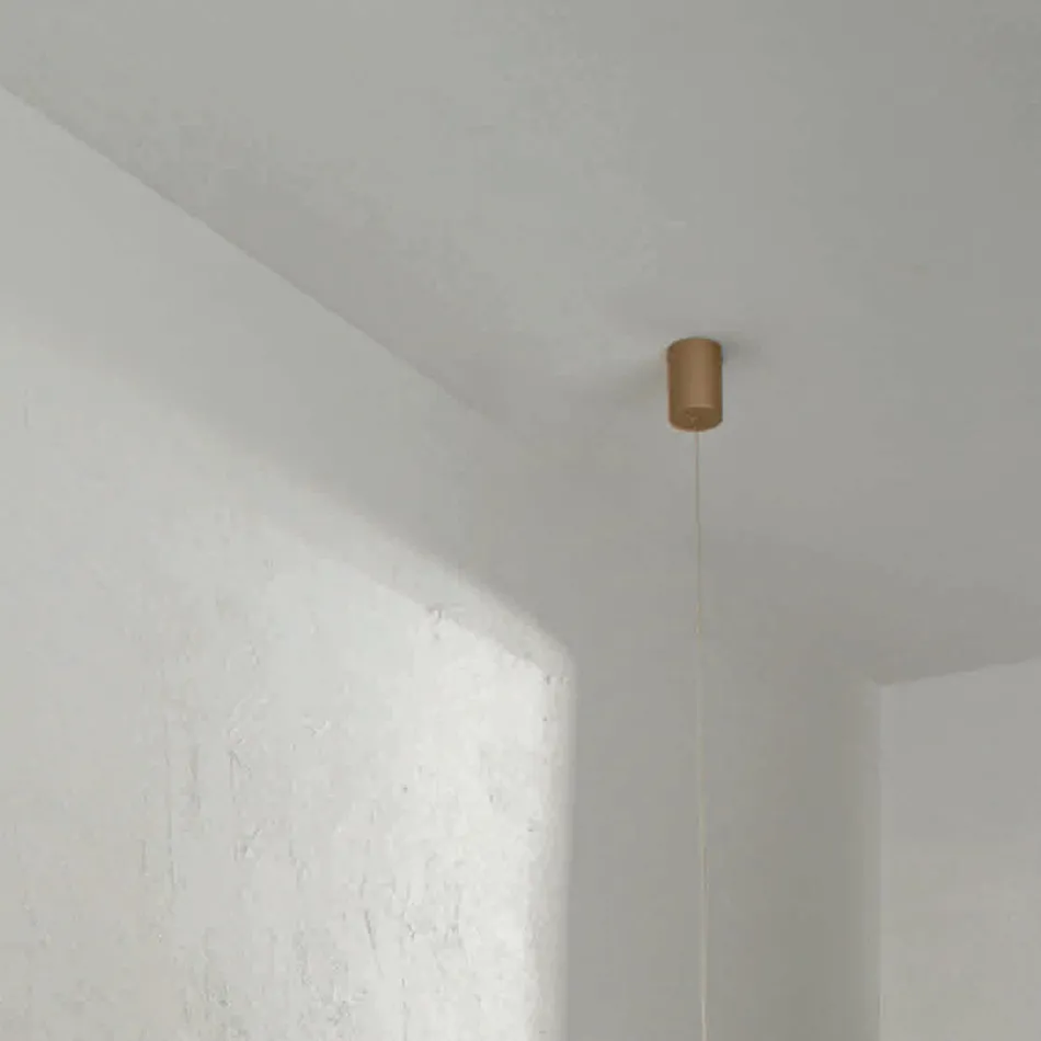 Lampa wisząca z metalu malowanego na złoto z regulowanymi przewodami - pomarańczowa Viadurini