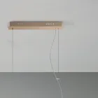 Lampa wisząca z pomalowanego na złoto metalu i dmuchanego szkła - Birga Viadurini