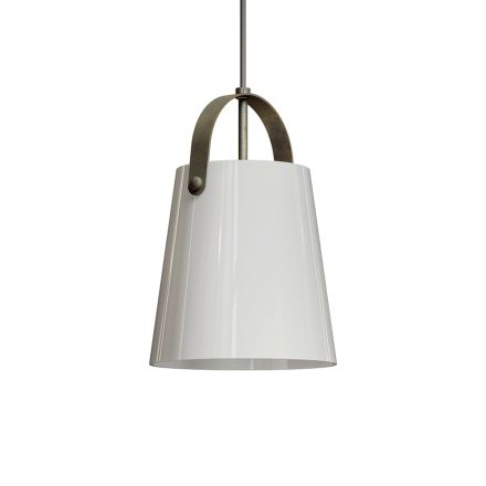 Lampa wisząca z antycznego mosiądzu i szkła Made in Italy - Dolci Viadurini