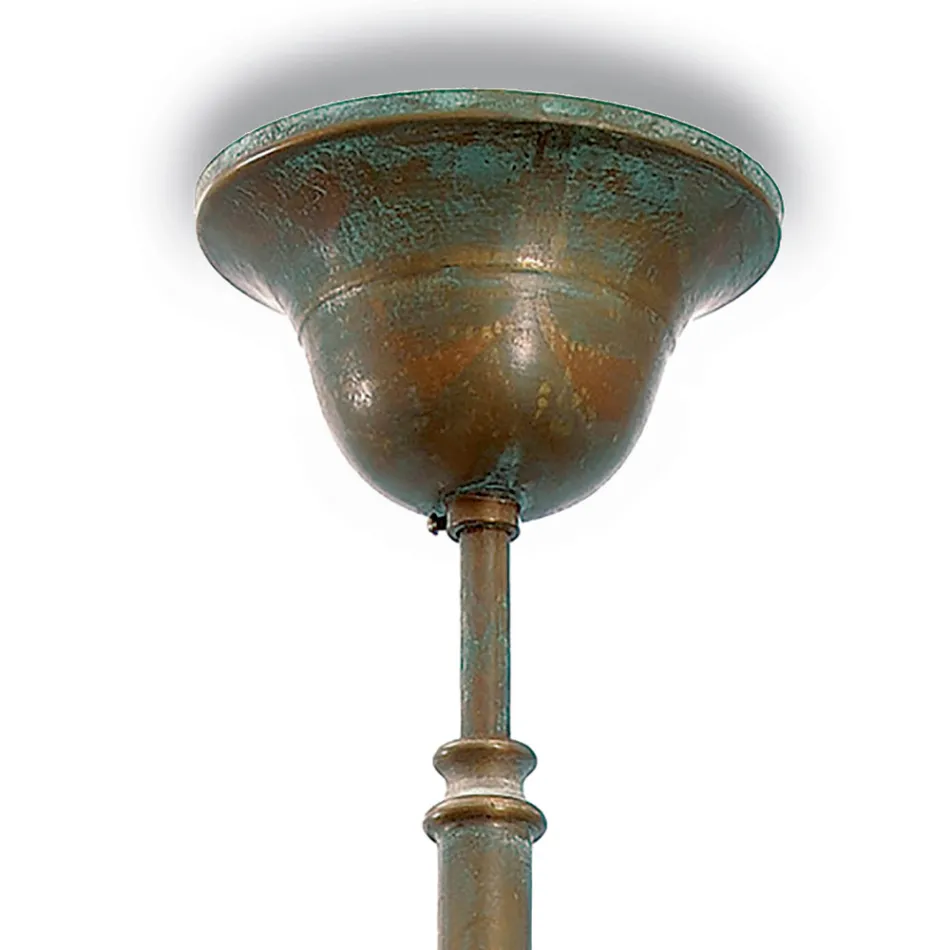 Lampa wisząca z mosiądzu, szkła i IP44, wyprodukowana we Włoszech - Drago Viadurini