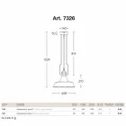 Lampa wisząca w zabytkowej hucie miedzi i mosiądzu Viadurini