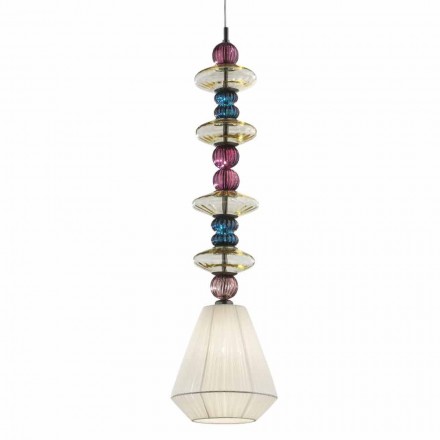 Lampa wisząca ze szkła weneckiego, ręcznie robiona we Włoszech - Amilia Viadurini