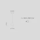 Szklana lampa wisząca w 2 różnych wykończeniach Made in Italy - Afoxe Viadurini