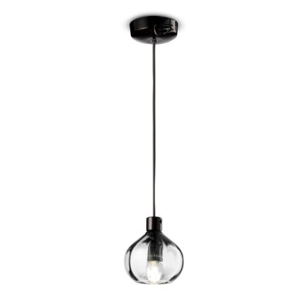 Szklana lampa wisząca w 2 różnych wykończeniach Made in Italy - Afoxe Viadurini
