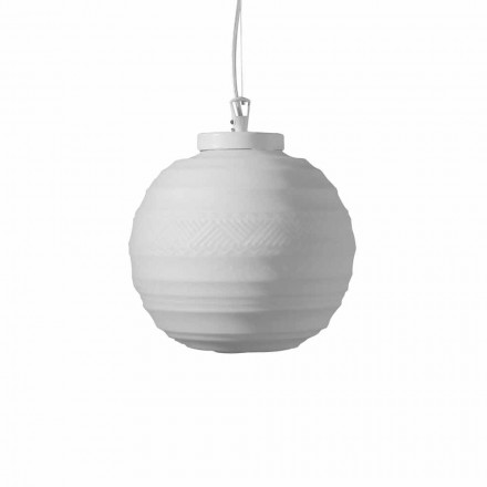 Lampa wisząca z białego satynowego szkła w 2 rozmiarach - Morse Viadurini