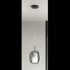 Lampa wisząca z satyny i kolorowego szkła Made in Italy - Trilly Viadurini