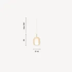 Lampa wisząca z satyny i kolorowego szkła Made in Italy - Trilly Viadurini