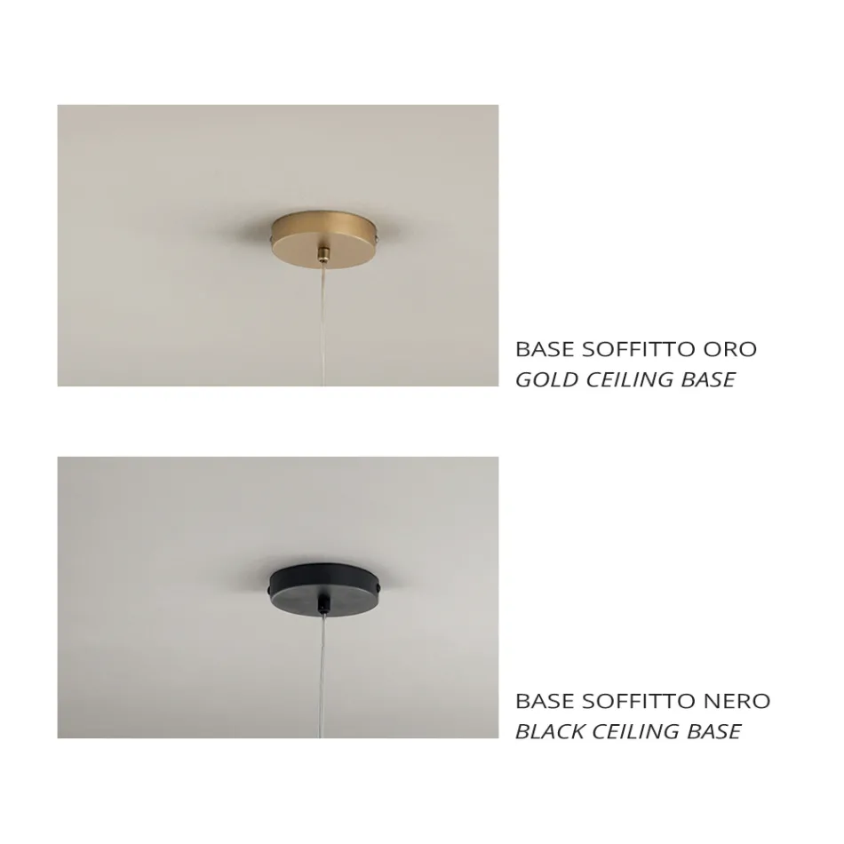 Lampa wisząca z podwójnej warstwy szkła dmuchanego wyprodukowana we Włoszech - Trilly  Viadurini