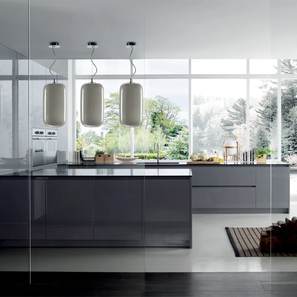 Ręcznie dmuchana szklana lampa wisząca Made in Venice - Bambus Viadurini