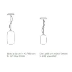 Ręcznie dmuchana szklana lampa wisząca Made in Venice - Bambus Viadurini