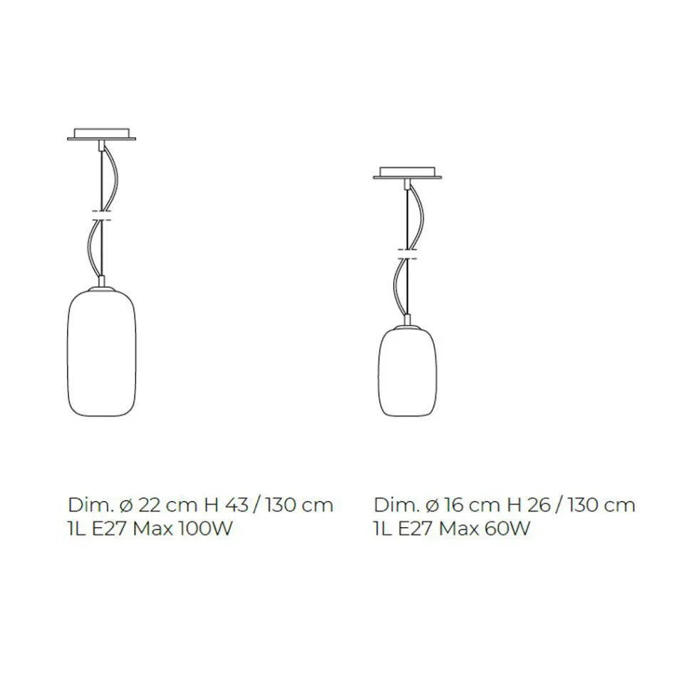 Ręcznie dmuchana szklana lampa wisząca Made in Venice - Bambus Viadurini