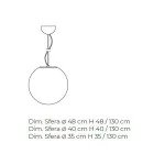 Lampa wisząca z ręcznie dmuchanego szkła weneckiego - księżyc Viadurini