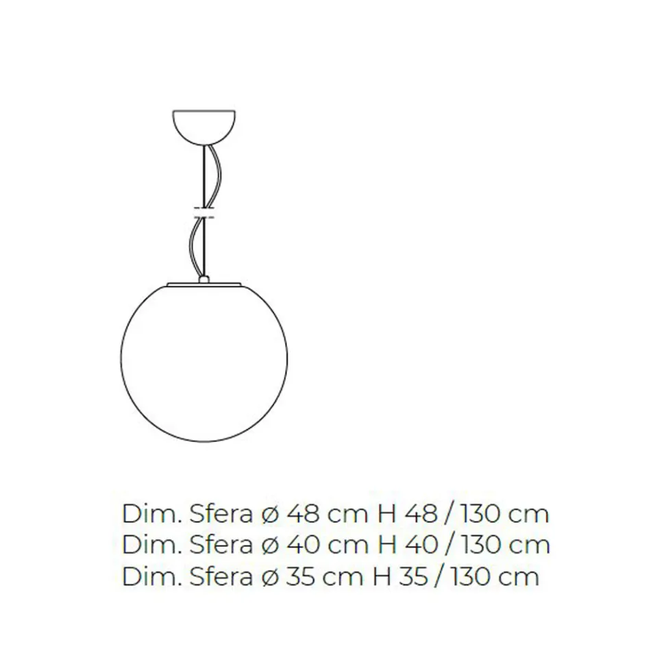 Lampa wisząca z ręcznie dmuchanego szkła weneckiego - księżyc Viadurini