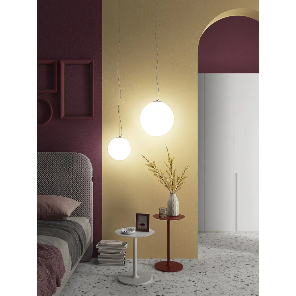 Lampa wisząca z ręcznie dmuchanego szkła weneckiego - księżyc Viadurini