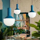 Lampa wisząca z malowanego szkła Made in Italy - Selaron Viadurini