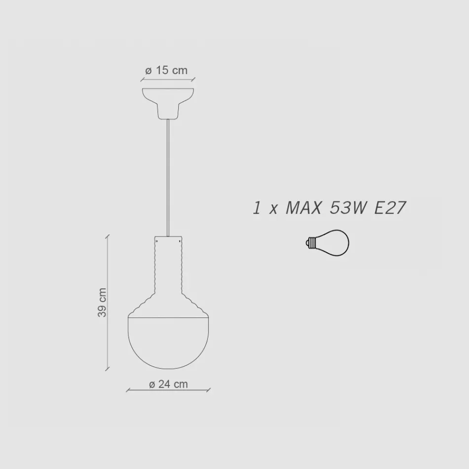 Lampa wisząca z malowanego szkła Made in Italy - Selaron Viadurini