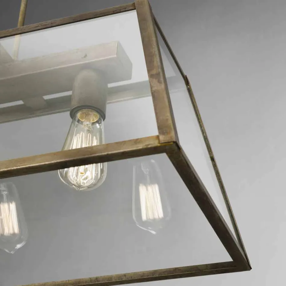 Przemysłowa lampa wisząca 3 London światła Il Fanale Viadurini