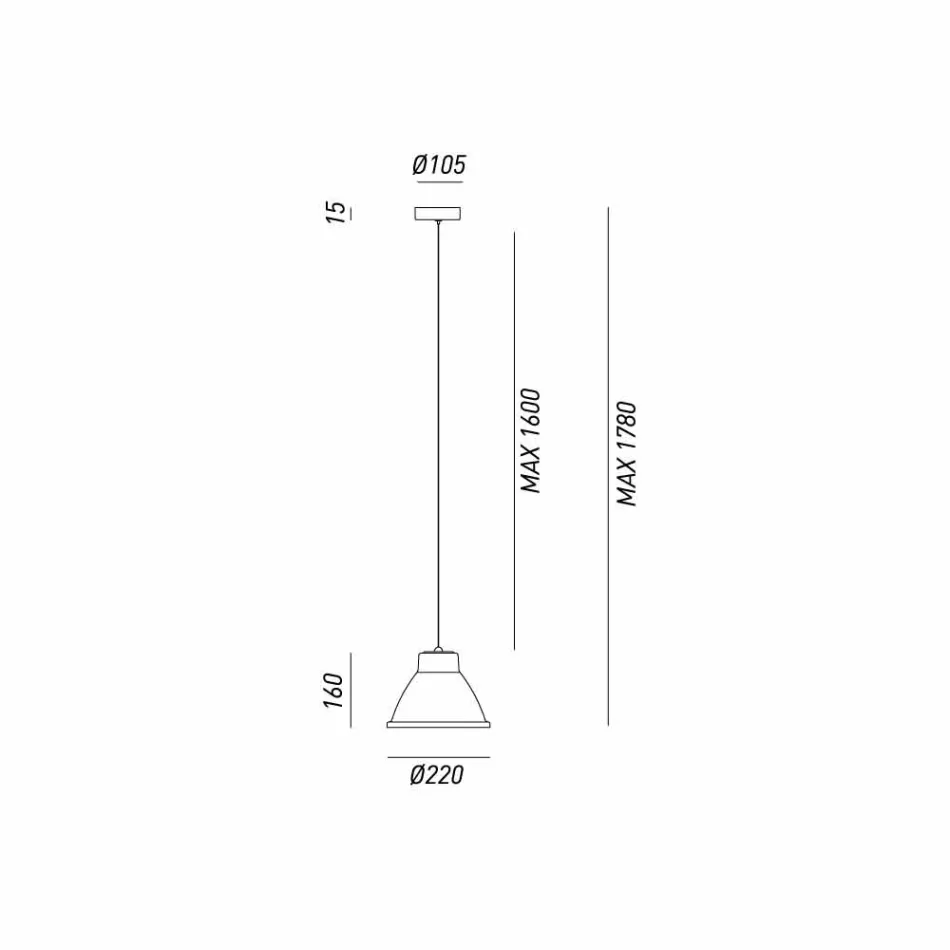 przemysłowa lampa wisząca Żelazko Mini Loft Il Fanale Viadurini