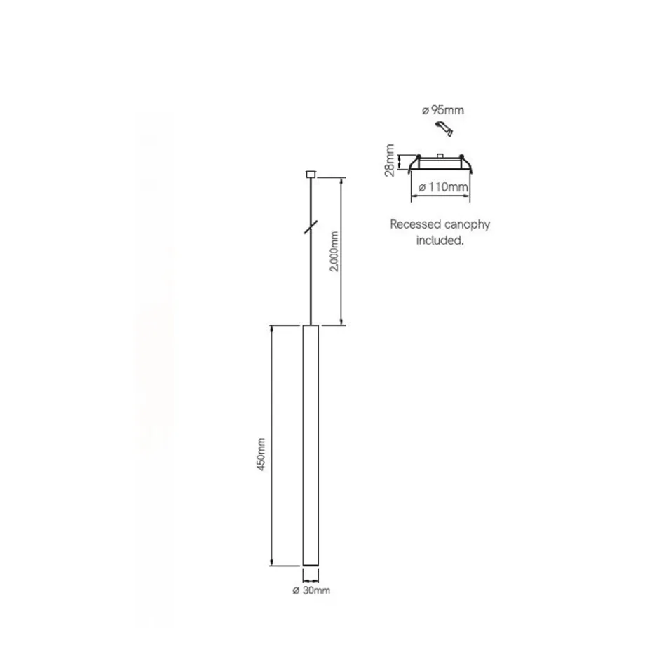 Wpuszczana lampa wisząca LED z białego lub czarnego aluminium - Rebolla Viadurini