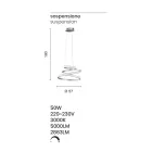 Lampa wisząca LED z malowanego na biało lub srebrno metalu - Rivolta Viadurini