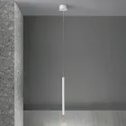 Nowoczesna lampa wisząca ze światłem LED z malowanego metalu - modrzew Viadurini