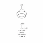 Nowoczesna lampa wisząca z niebieskim bawełnianym abażurem Made in Italy - Soya Viadurini