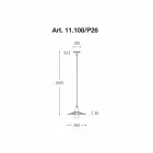 Współczesna lampa wisząca, linia Civetta Aldo Bernardi Viadurini