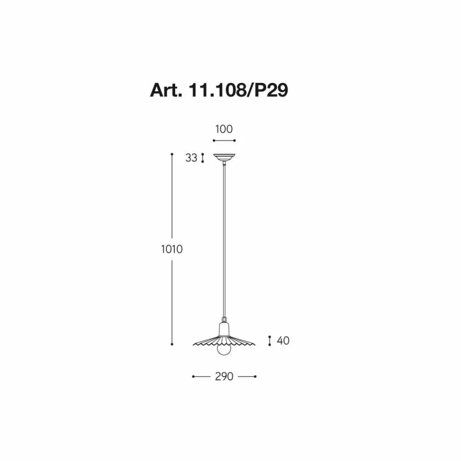 Współczesna lampa wisząca, linia Civetta Aldo Bernardi Viadurini