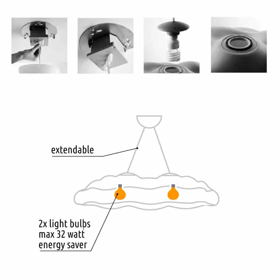 Plastikowa lampa wisząca zewnętrzna Cloud Design - Nefos by Myyour Viadurini