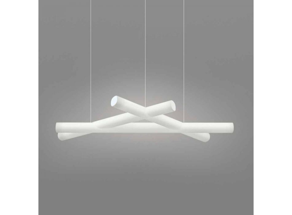 Polietylenowa lampa wisząca White Slide Mesh produkowana we Włoszech Viadurini