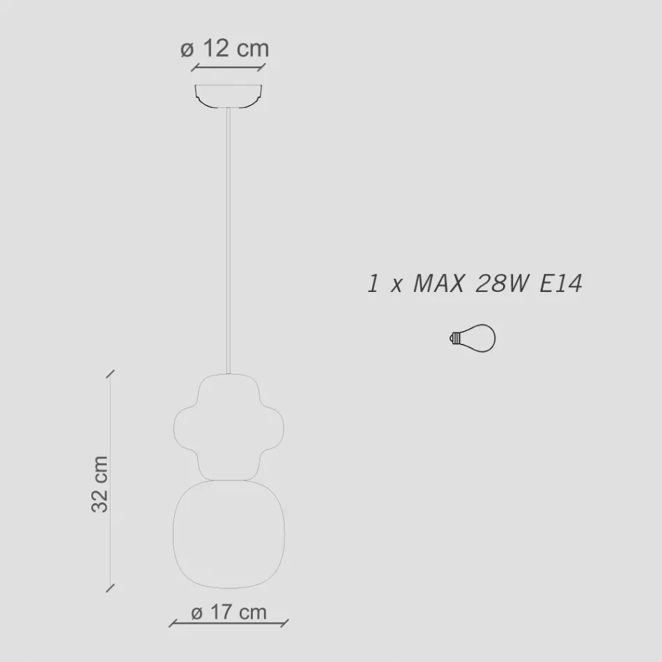 Lampa wisząca wykonana z ceramiki i szkła Made in Italy - Capocabana Viadurini