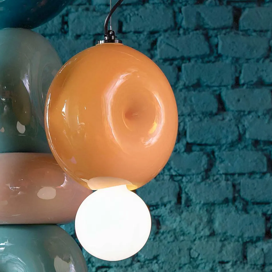 Okrągła ceramiczna lampa wisząca Made in Italy - Bumbum Viadurini