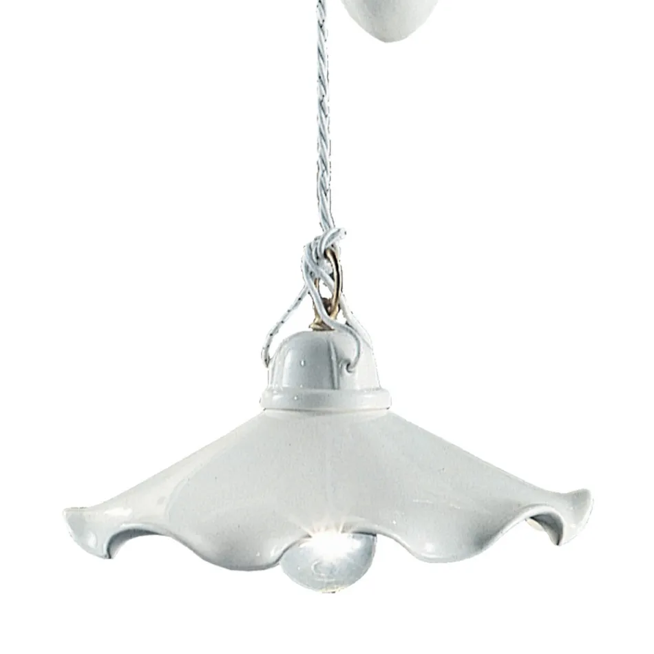 Lampa wisząca Ups and Down z falistej błyszczącej ceramiki - Belluno Viadurini