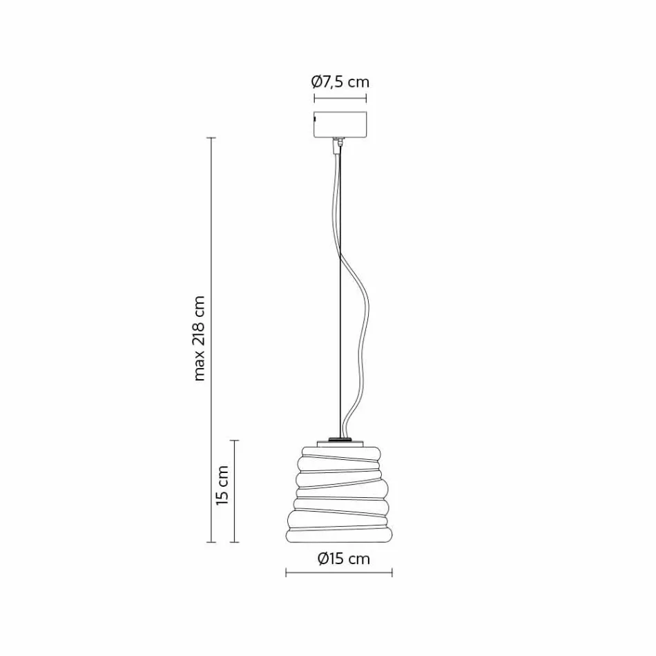 Lampa wisząca do salonu z białego szkła satynowego 3 wymiary - miękka Viadurini