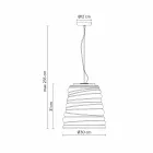 Lampa wisząca do salonu z białego szkła satynowego 3 wymiary - miękka Viadurini