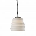 Lampa wisząca do salonu z białego szkła satynowego 3 wymiary - miękka